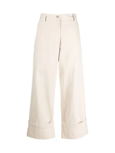 Moncler 2  1952 Wide Leg Trousers In White