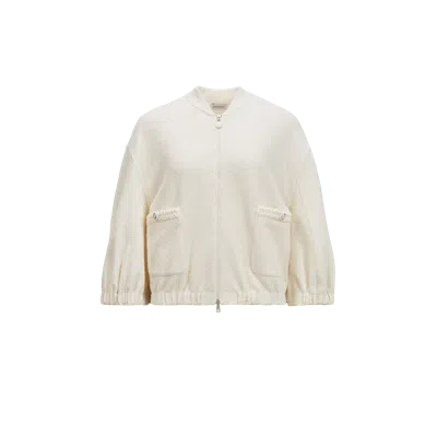 Moncler Cardigan Zippé 2-en-1 En Bouclé In ホワイト