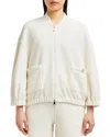 Moncler 2-in-1 Bouclé Zip-up Cardigan In White