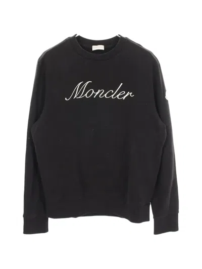 Pre-owned Moncler 2000s Logo Embroidered Sweater In Black