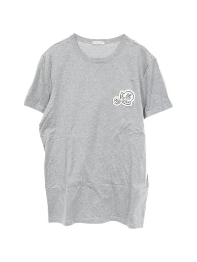 Pre-owned Moncler 2000s Logo-patch T-shirt In Grey