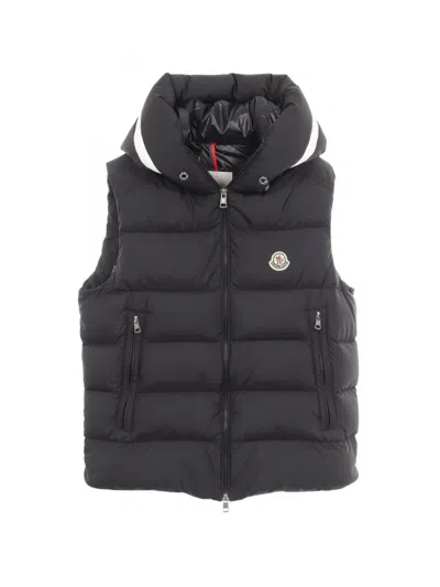 Pre-owned Moncler 2010s Cardamine Hooded Down Gilet In Black