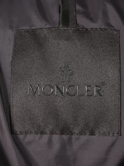 Pre-owned Moncler 2010s Ligont Leather Down Jacket In Black