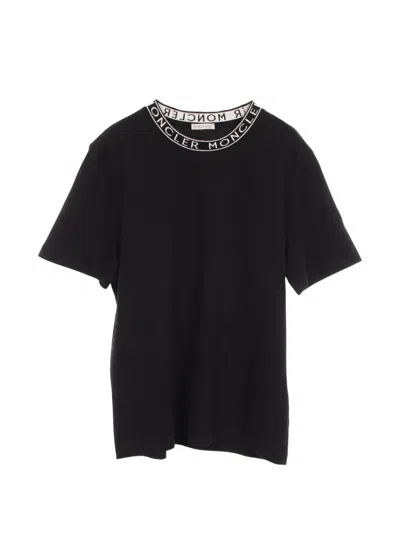 Pre-owned Moncler 2010s Logo-neck T-shirt In Black