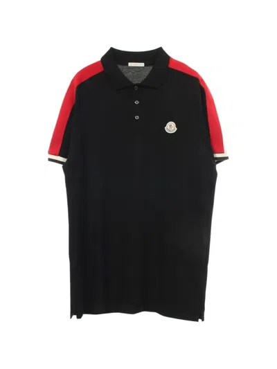Pre-owned Moncler 2010s Stripe-detail Polo Shirt In Black
