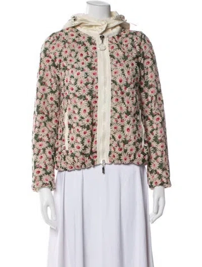 Pre-owned Moncler 2014 Floral Print Down Jacket In Neutral