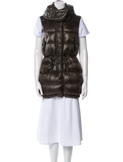 Pre-owned Moncler 2015 Beaumesnil Giubbotto Vest In Brown