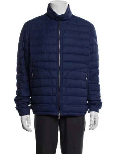 Pre-owned Moncler 2015 Delabost Giubbotto Puffer Coat In Blue