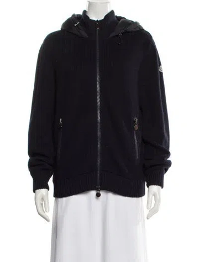 Pre-owned Moncler 2015 Nylon Bomber Jacket In Blue