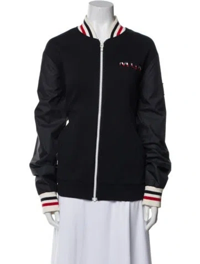 Pre-owned Moncler 2017 Maglia Bomber Jacket In Blue