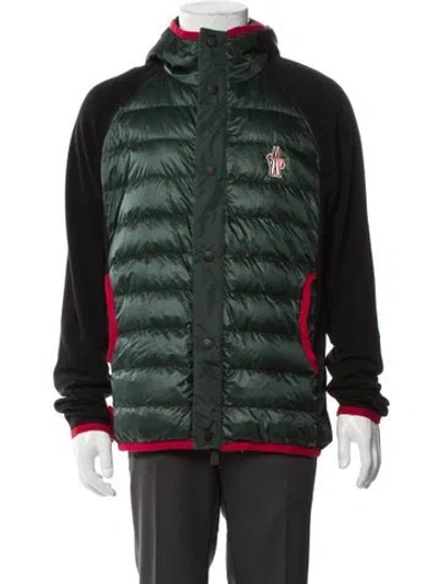 Pre-owned Moncler 2017 Maglia Puffer Coat In Green