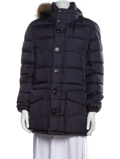 Pre-owned Moncler 2018 Cluny Down Coat In Blue