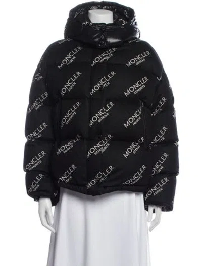 Pre-owned Moncler 2019 Graphic Print Down Jacket In Black