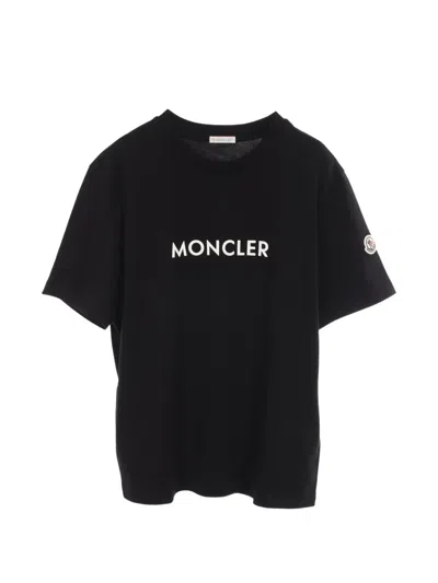 Pre-owned Moncler 2020s Logo-print Short-sleeve T-shirt In Black