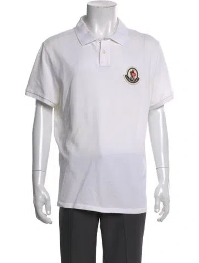 Pre-owned Moncler 2021 Graphic Print Polo Shirt In White