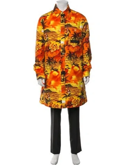 Pre-owned Moncler 2021 Printed Parka W/ Tags In Orange