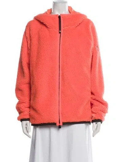 Pre-owned Moncler 2022 Faux Fur Jacket In Orange