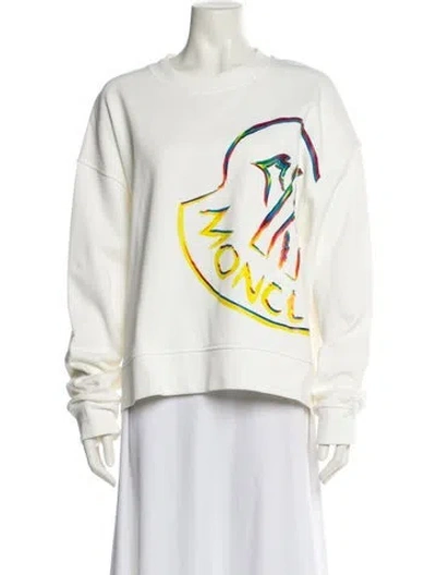 Pre-owned Moncler 2022 Graphic Print Sweatshirt In White