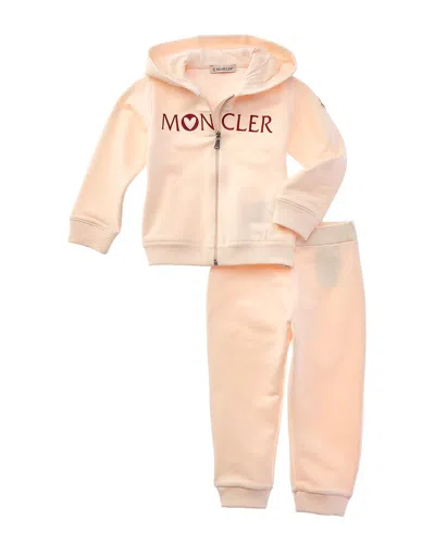 Moncler Kids'  2pc Hoodie & Pant Set In Pink