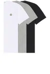 Moncler 3-pack T-shirts In Multi