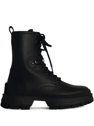 Moncler 30mm Hevea Lace-up Platform Boots In Black