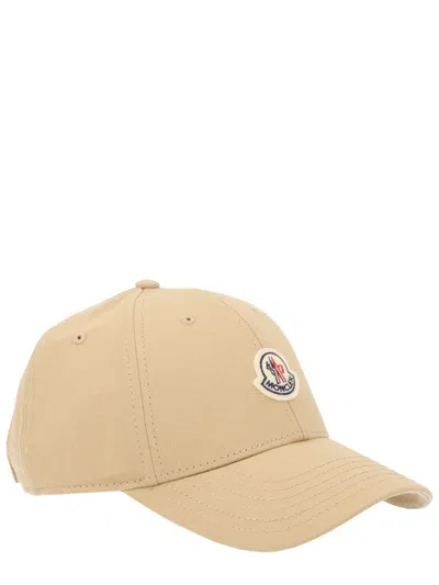Moncler 3b00008_04863209 Cotton Baseball Cap In Beige