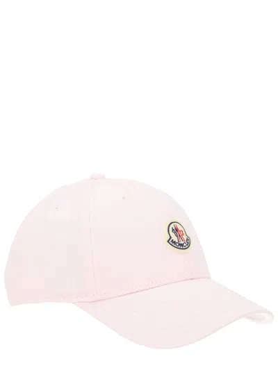 Moncler 3b00008_04863506 Logo-embroidered Cotton Baseball Cap In Pink