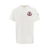 Moncler Flocked Logo T-shirt In Organic Cotton With Aesthetics In White