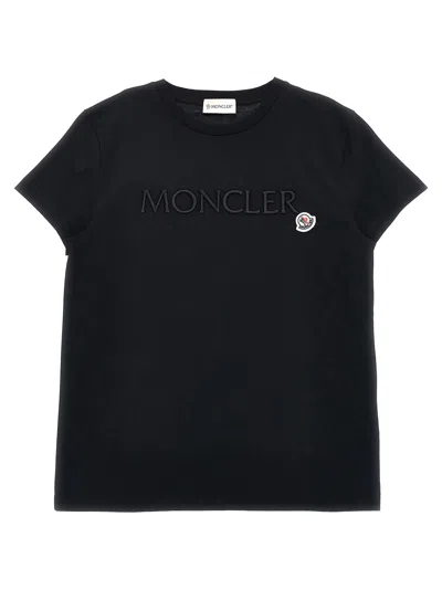 Moncler Kids' 3d Embroidery T-shirt In Black