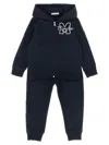 Moncler 3d Logo Embroidery Sweatshirt + Joggers In Blue