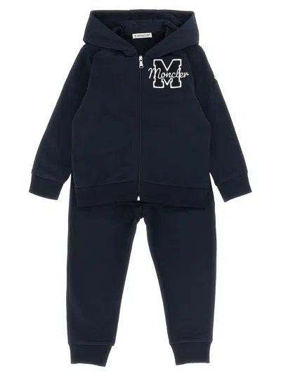 Moncler Babies' 3d Logo Embroidery Sweatshirt + Joggers In Blue