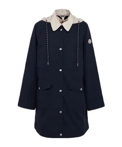 Moncler 3-in-1  Long Down Jacket In Blue