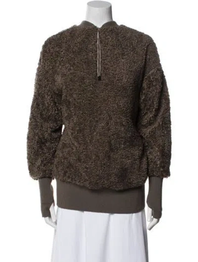 Pre-owned Moncler 4 Hyke Printed Bomber Jacket In Brown