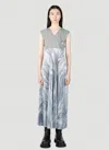 Moncler X Hyke Abstract-print Pleated Maxi Dress In Gray