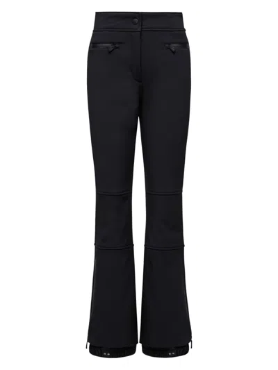 Moncler 4-way Stretch Ski Snowboard Softshell Pants With Powder Cuffs And Water-repellent Zips In Black