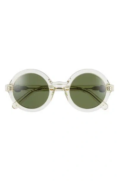 Moncler 50mm Round Sunglasses In Green