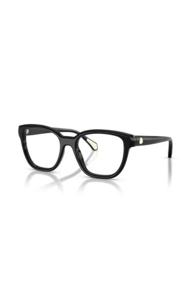 Moncler 53mm Rectangle Optical Glasses In Metallic