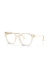 Moncler 53mm Rectangle Optical Glasses In White