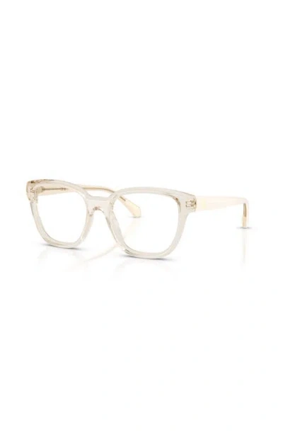 Moncler 53mm Rectangle Optical Glasses In White