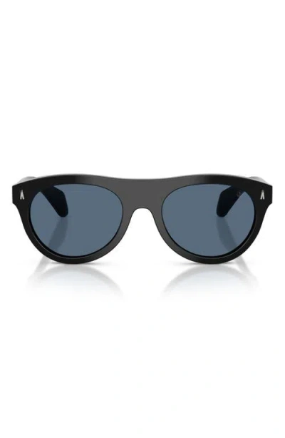 Moncler 53mm Splash Oval Sunglasses In Black