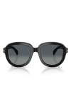Moncler 54mm Aviator Sunglasses In Black