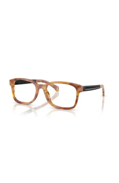 Moncler 54mm Rectangle Optical Glasses In Brown