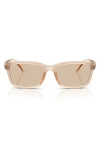 Moncler 55mm Polarized Rectangle Sunglasses In Pink