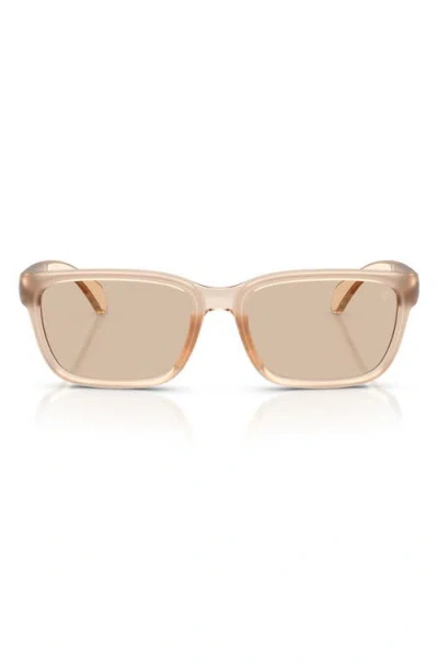 Moncler 55mm Polarized Rectangle Sunglasses In Pink