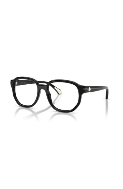 Moncler 55mm Rectangle Optical Glasses In Black