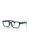 Moncler 55mm Rectangle Optical Glasses In Blue