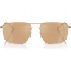 Moncler 56mm Rimless Rectangular Sunglasses In Matte Bronze