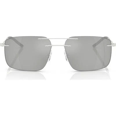 MONCLER MONCLER 56MM RIMLESS RECTANGULAR SUNGLASSES