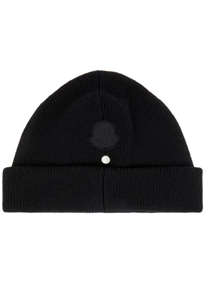 Moncler 6 1017 Alyx 9sm Ribbed Wool Beanie In Black
