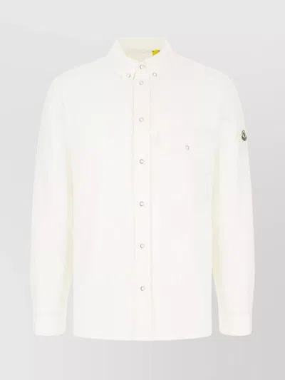 Moncler 7 Frgmt Down Jacket With Button-down Collar In Neutral